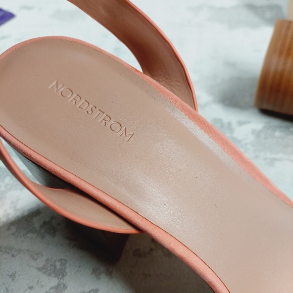 New Nordstrom Anita Leather Peach Platform Ankle Buckle Sandals A136 - Picture 10 of 12